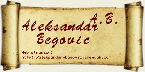 Aleksandar Begović vizit kartica